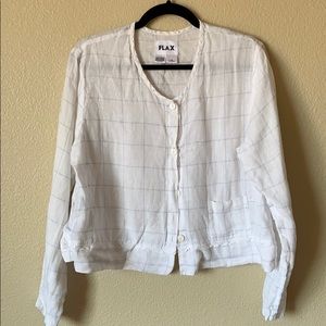 Flax linen button up top